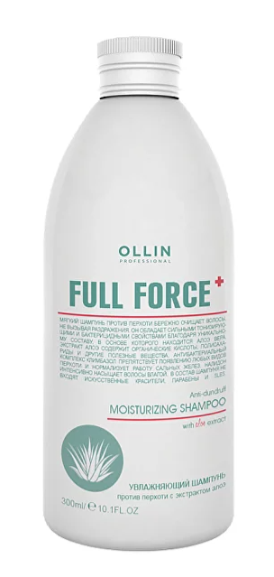 Ollin full force увлажняющий шампунь против перхоти с экстрактом алоэ 300мл