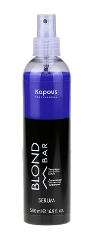 Kapous blond bar двухфазная сыворотка с антижелтым эффектом 500 мл