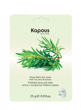 Kapous тканевая маска для лица детокс с экстрактом чайного дерева 25 гр