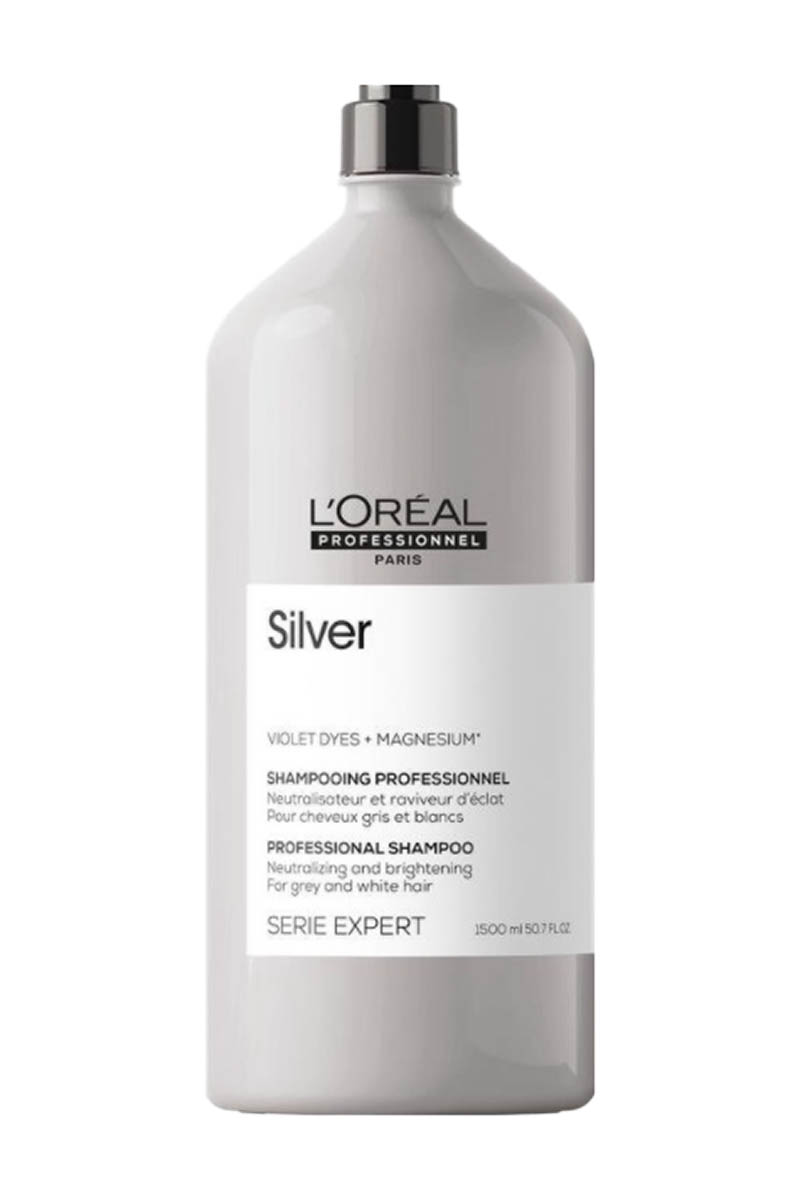 Loreal silver шампунь для нейтрализации желтизны осветленных и седых волос 1500мл БС