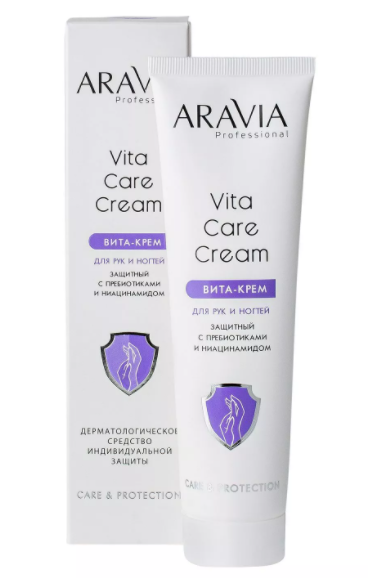 Aravia вита-крем для рук и ногтей защитный с пребиотиками и ниацинамидом 100 мл (р)