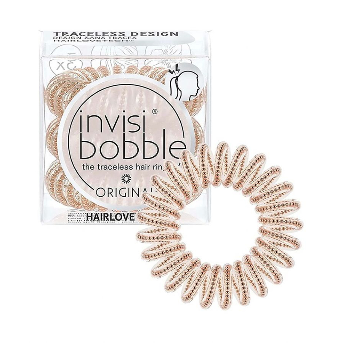 Invisibоbblе оriginal 3 мини резинки для волос of bronze and beads бронза