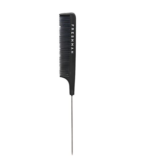 Freshman Collection Carbon расческа для волос с металлическим хвостиком зубчиками одинаковой длины (э)