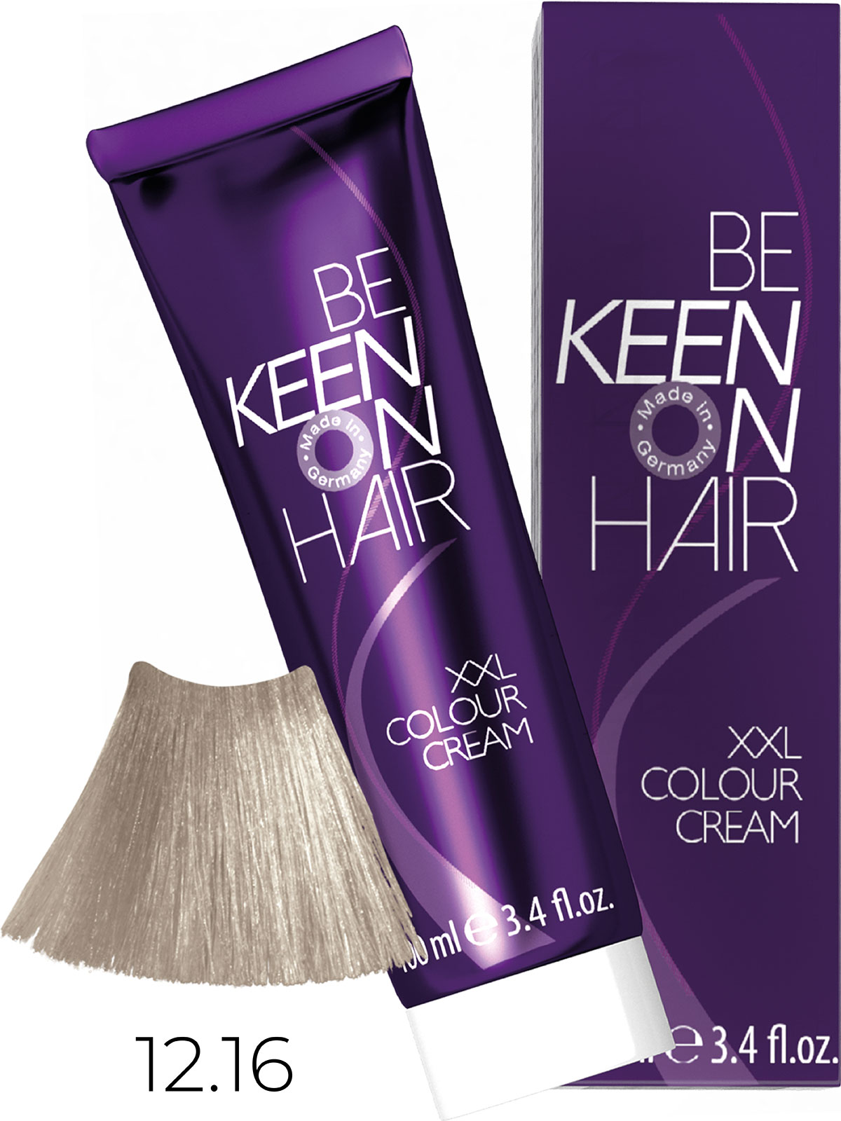 Keen крем краска colour cream xxl 12.16 платиновый пепельно фиолетовый блондин 100 мл БС