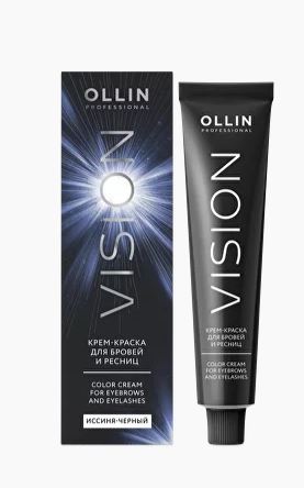 Ollin vision крем-краска для бровей и ресниц иссиня-черный 20мл