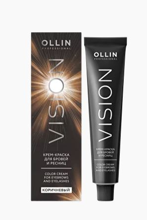 Ollin vision крем-краска для бровей и ресниц коричневый 20мл