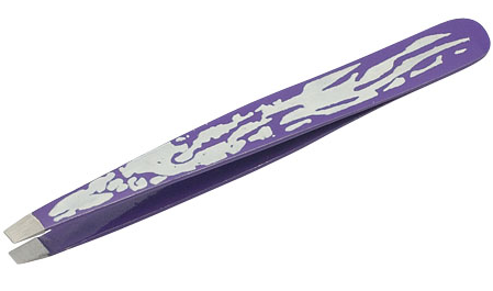 Metzger пинцет рт-359-pk прямой фиолетовый с орнаментом (а)