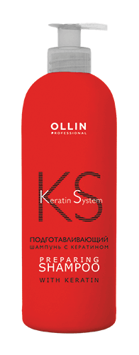 Ollin keratine system подготавливающий шампунь с кератином 500мл