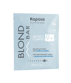 Kapous blond bar обесцвечивающая пудра с защитным комплексом 9+ 30 гр