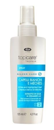 Lisap top care repair silver care спрей-бальзам для осветленных мелированных и седых волос 125мл ЛС