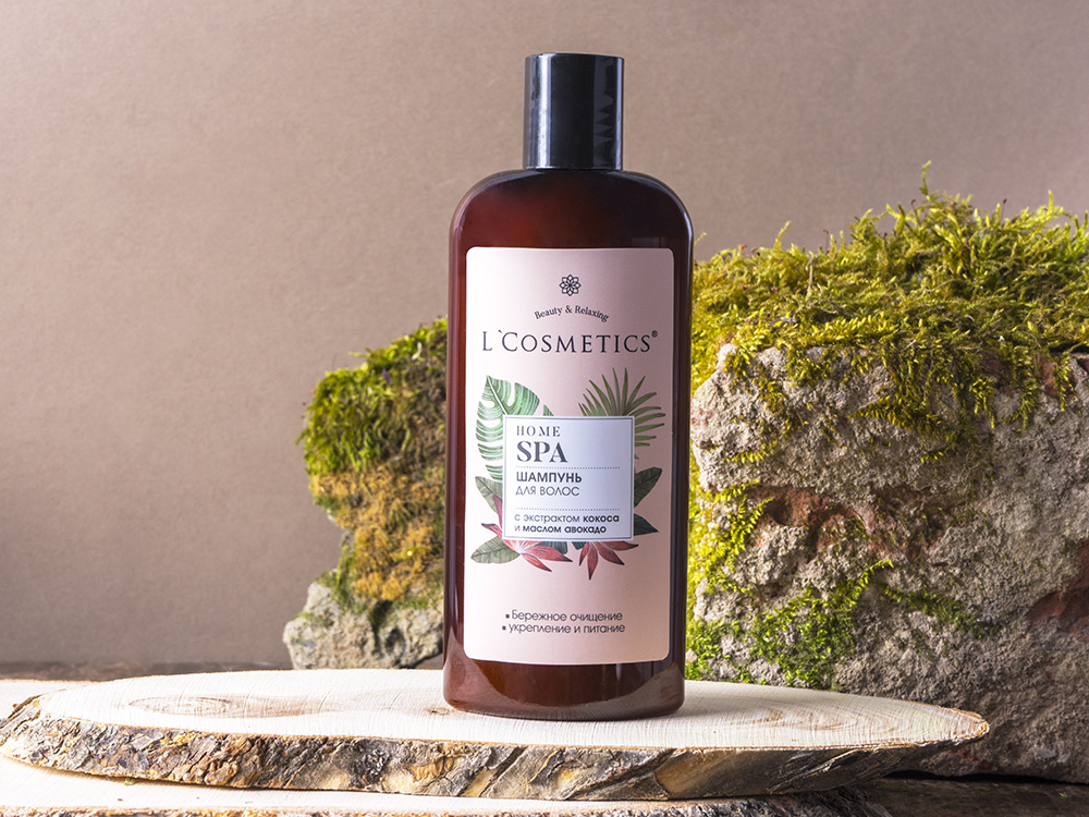 L cosmetics home spa шампунь для волос с экстрактом кокоса и маслом авокадо 250 мл