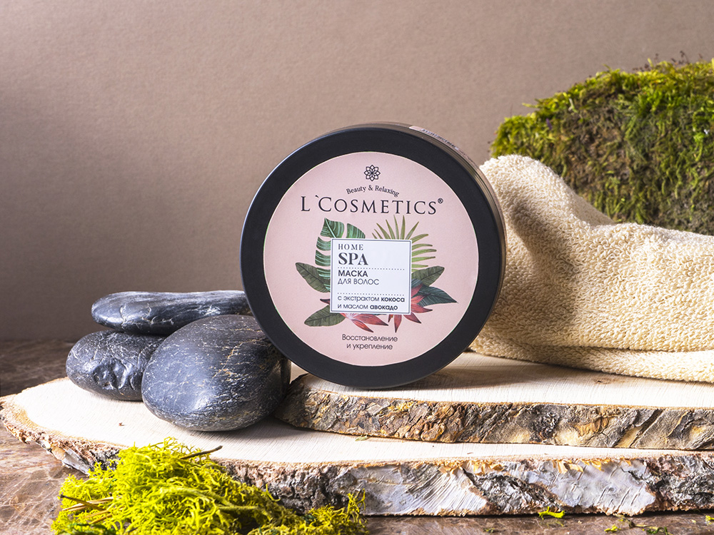 L cosmetics home spa маска для волос с экстрактом кокоса и маслом авокадо 150 мл