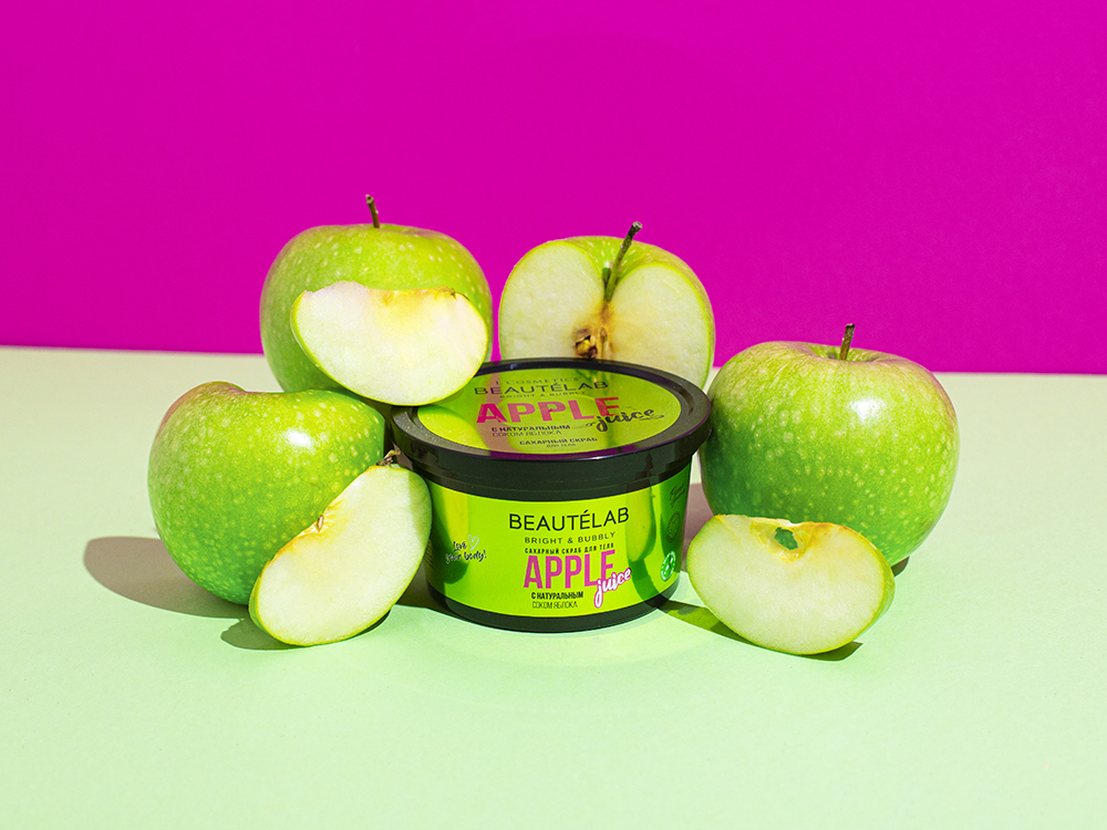 L cosmetics beautelab сахарный скраб для тела с натуральным соком яблока 250 мл