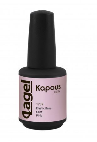 Kapous nail эластичное базовое покрытие розовое elastic base coat pink 15мл