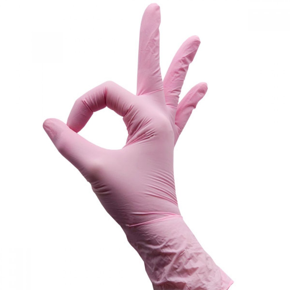      Перчатки нитриловые р-р L розовые