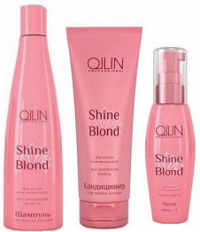 Ollin shine blond набор для светлых и блондированных волос шампунь 300мл, кондиционер 250мл, масло 50мл