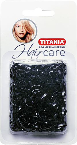 _ Titania резинки силиконовые для причесок 150 шт. в упаковке черные (Х)