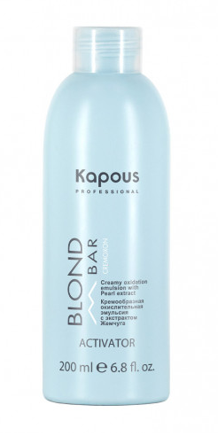 Kapous кремообразная окислительная эмульсия blond bar с экстрактом жемчуга активатор 200 мл