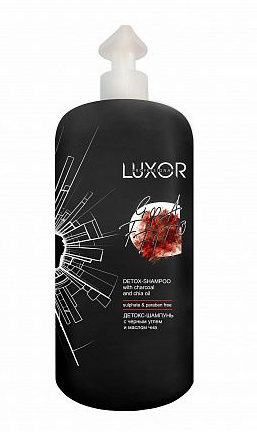 Luxor professional detox детокс шампунь бессульфатный с черным углем и маслом чия 1000мл