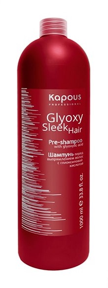 Kapous glyoxy sleek hair шампунь перед выпрямлением волос 1000мл