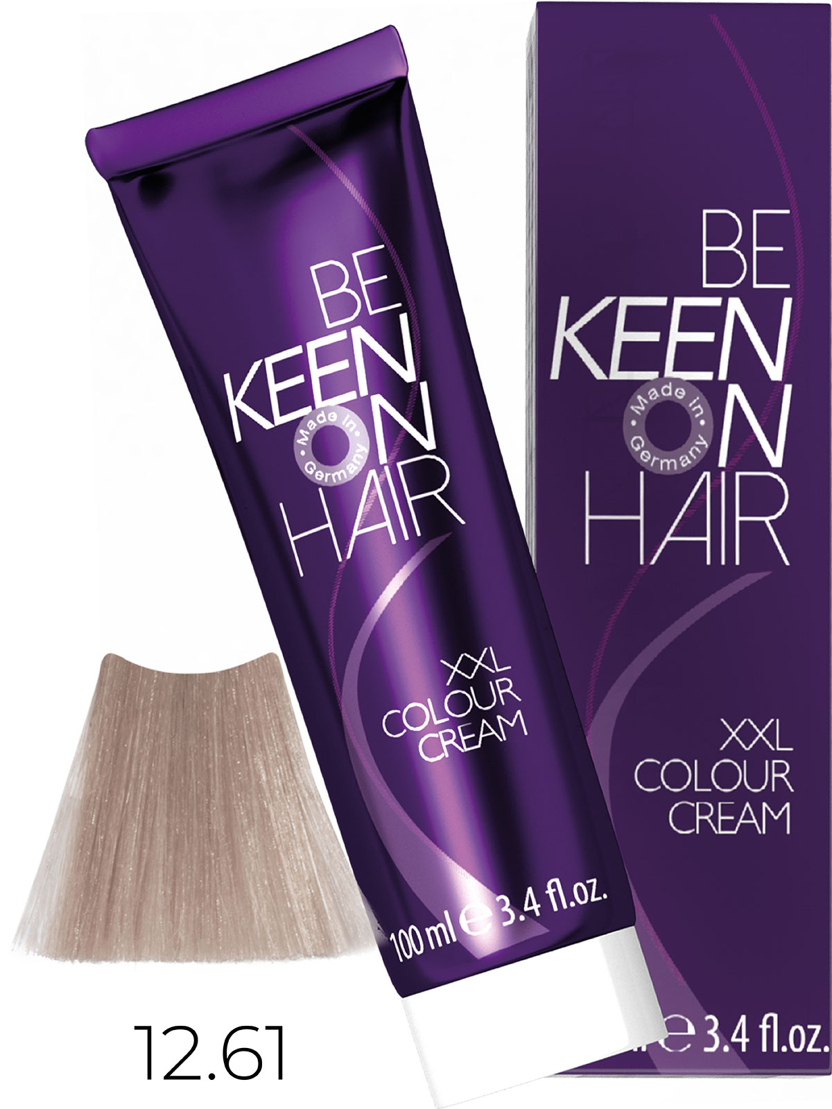 Keen крем краска colour cream xxl 12.61 платиновый фиолетово пепельный блондин 100 мл БС