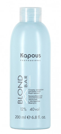 Kapous кремообразная окислительная эмульсия blond bar с экстрактом жемчуга 12% 200 мл