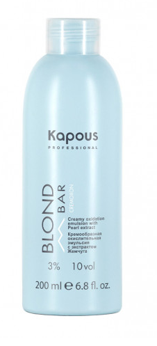 Kapous кремообразная окислительная эмульсия blond bar с экстрактом жемчуга 3% 200 мл