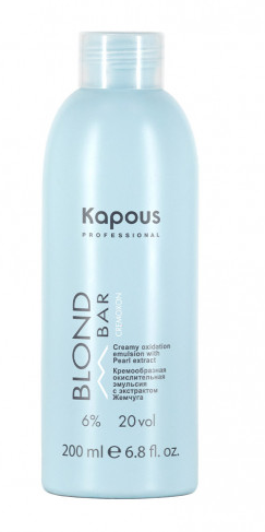 Kapous кремообразная окислительная эмульсия blond bar с экстрактом жемчуга 6% 200 мл