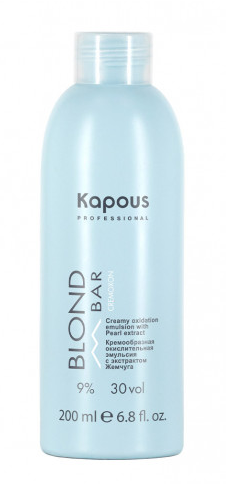 Kapous кремообразная окислительная эмульсия blond bar с экстрактом жемчуга 9% 200 мл