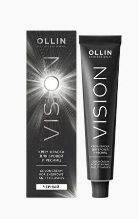 Ollin vision крем-краска для бровей и ресниц черный 20мл
