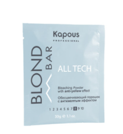 Kapous blond bar обесцвечивающий порошок с антижелтым эффектом 30 гр
