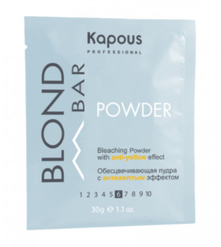Kapous blond bar обесцвечивающая пудра с антижелтым эффектом 30 гр